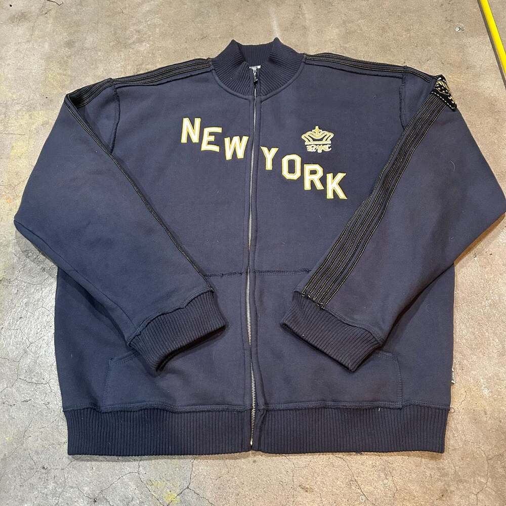 Blue Marlin New York City Lion Crest Zip Up Track Jacket Sweatshirt